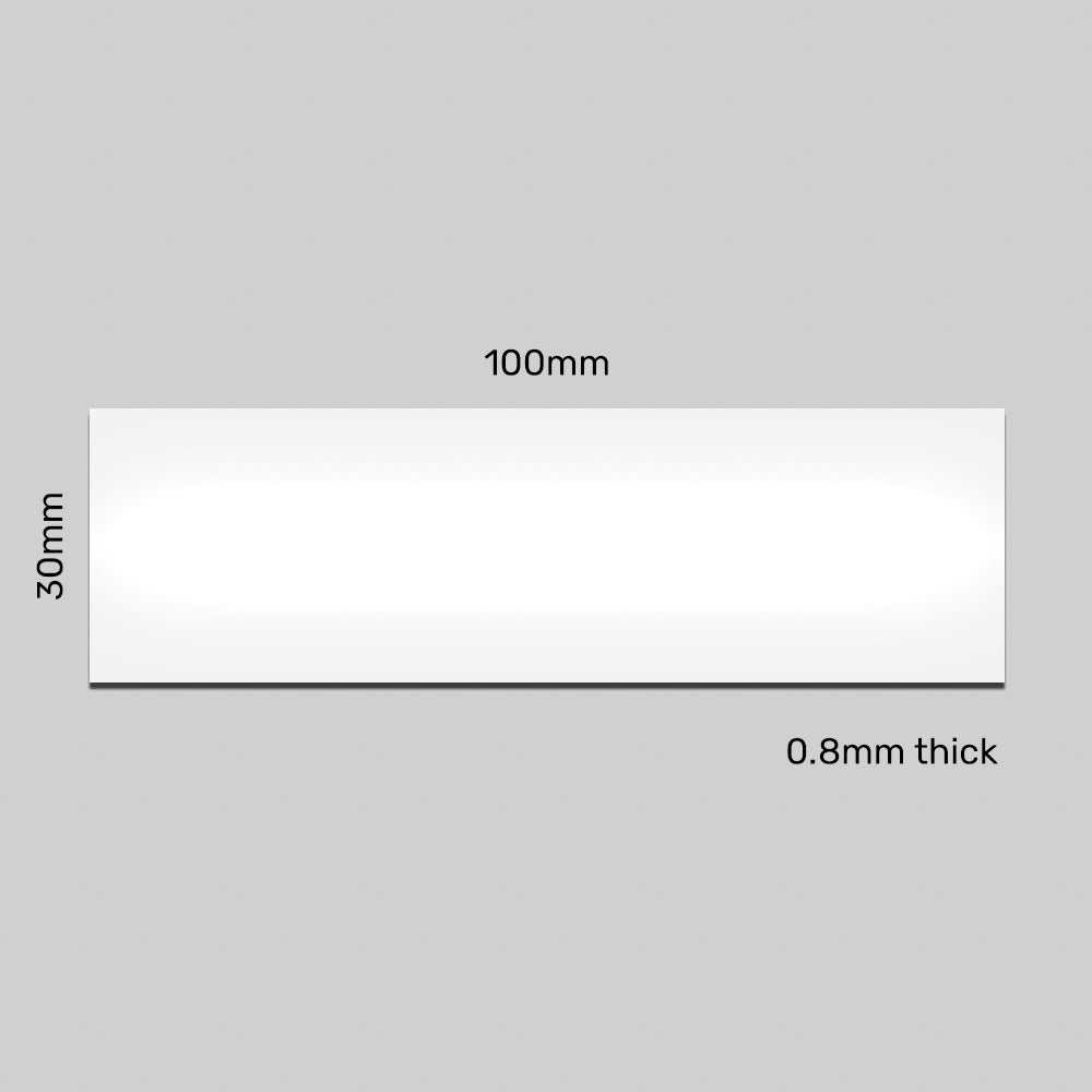 White Magnetic Label - 100mm x  30mm x 0.8mm | Non-Rewritable