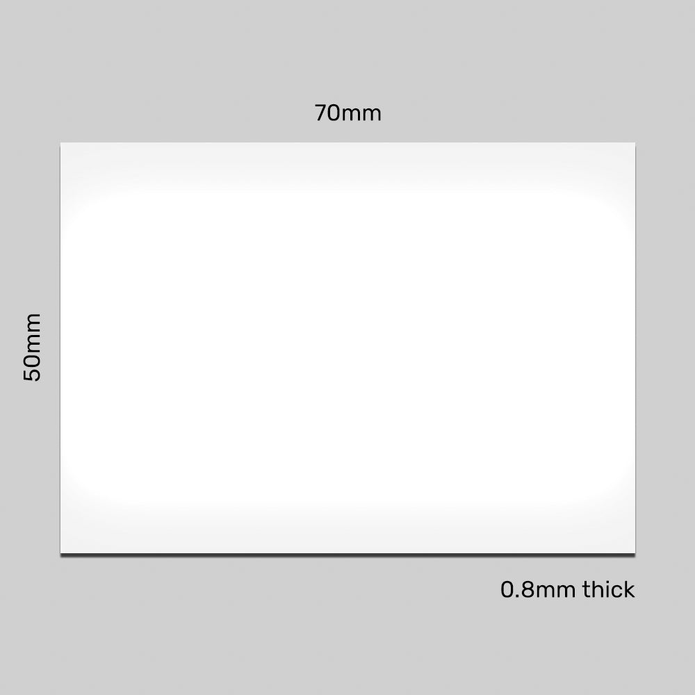 White Magnetic Label - 70mm x 50mm - 0.8mm | Non-Rewritable