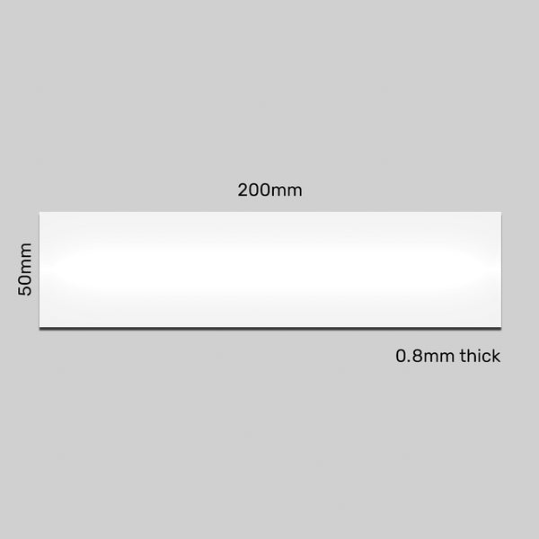 Magnetic Labels - 200mm x 50mm - 0.8mm | White