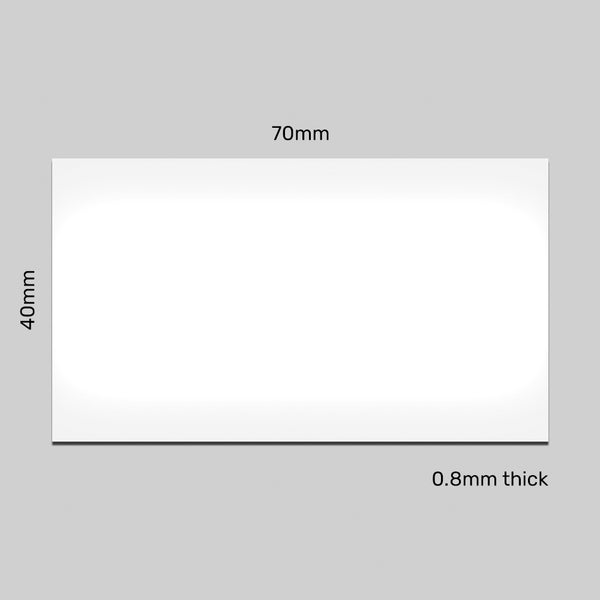 Magnetic Labels - 70mm x 40mm - 0.8mm | White