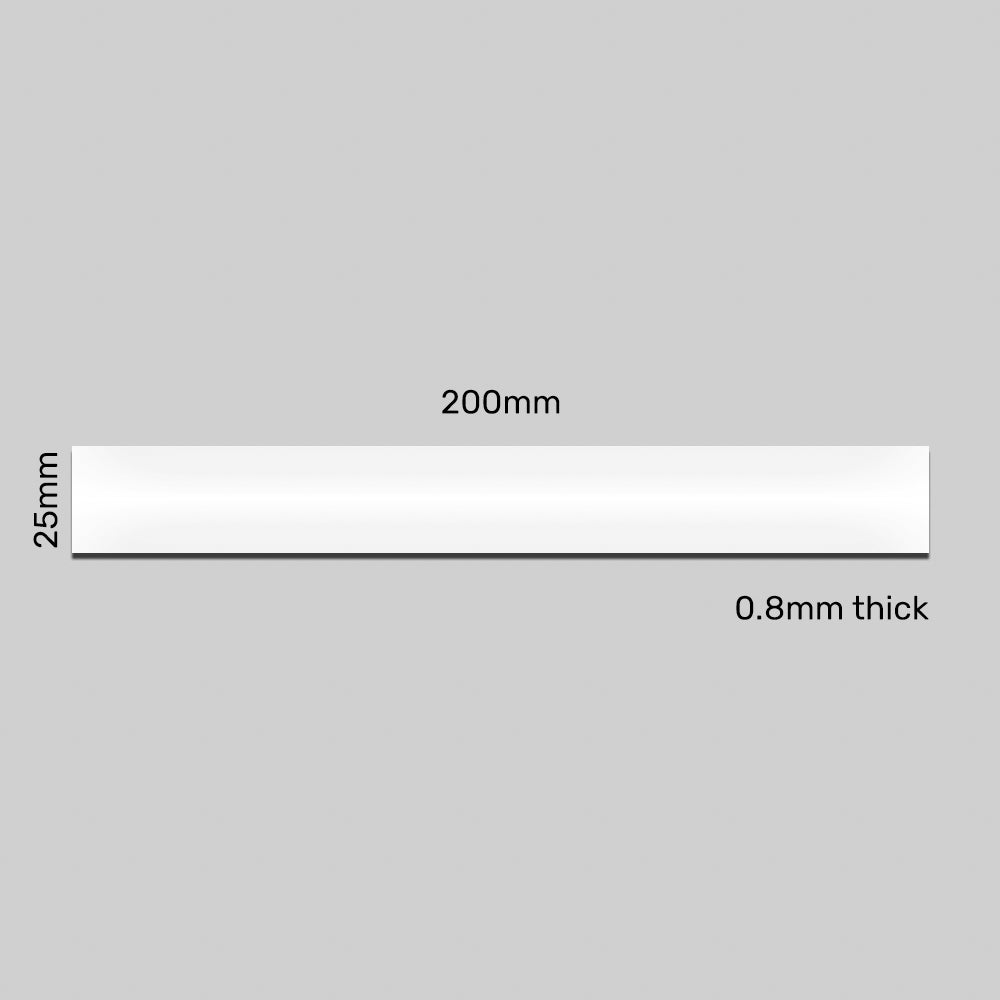 White Magnetic Label - 200mm x 25mm x 0.8mm | Non-Rewritable