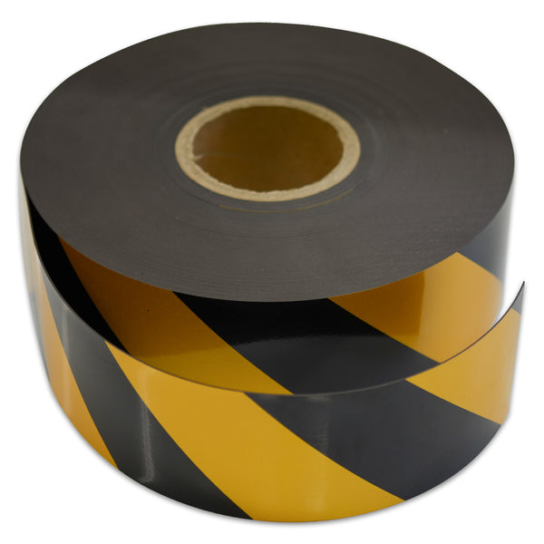 Reflective Magnetic Tape | Hi-Vis Black and Yellow | 75mm x 0.8mm x 45m ROLL
