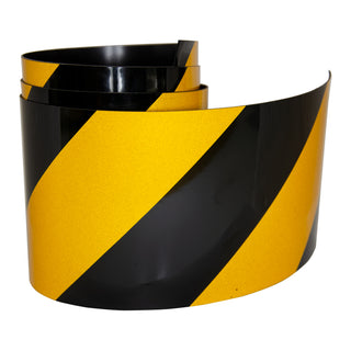 Reflective Magnetic Tape | Hi-Vis Black and Yellow | 100mm x 0.8mm | PER METRE | Supplied As Continuous Length