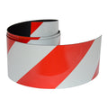 Reflective Magnetic Tape | Hi-Vis Red and White | 50mm x 0.8mm x 45m ROLL