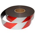 Reflective Magnetic Tape | Hi-Vis Red and White | 50mm x 0.8mm x 45m ROLL