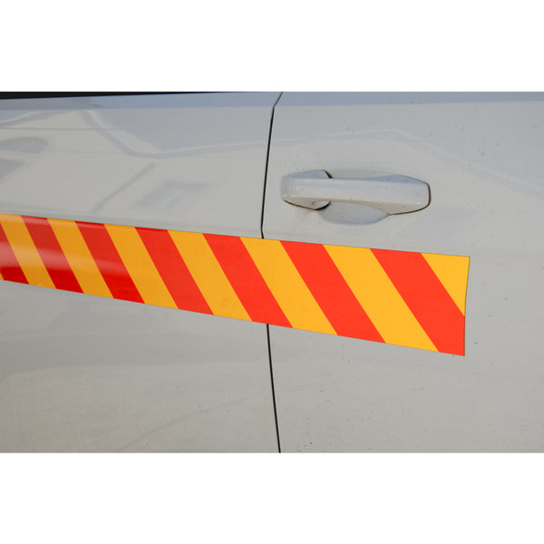 Reflective Magnetic Tape | Hi-Vis Red and Yellow | 100mm x 0.8mm | PER METRE | Supplied As Continuous Length