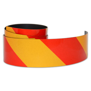 Reflective Magnetic Tape | Hi-Vis Red and Yellow | 50mm x 0.8mm | PER METRE | Supplied As Continuous Length