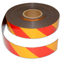 Reflective Magnetic Tape | Hi-Vis Red and Yellow | 50mm x 0.8mm x 45m ROLL