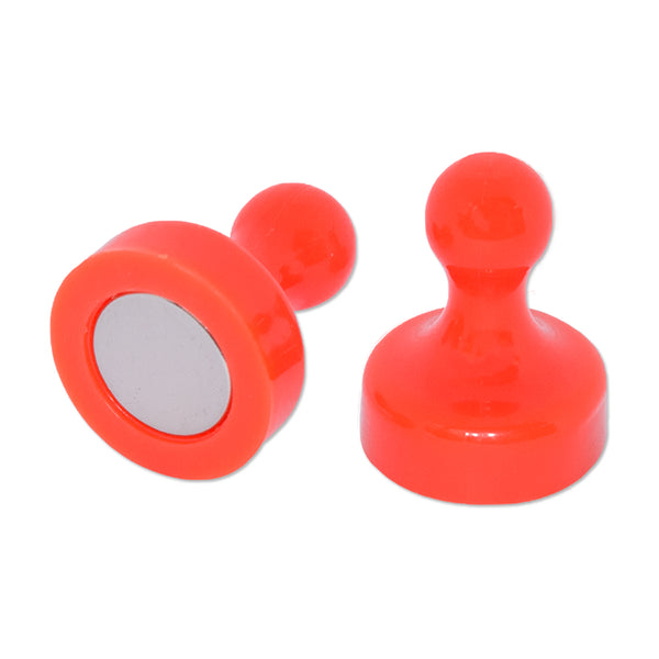 Red Pin Whiteboard Magnets - 19mm diameter x 25mm | 6 PACK