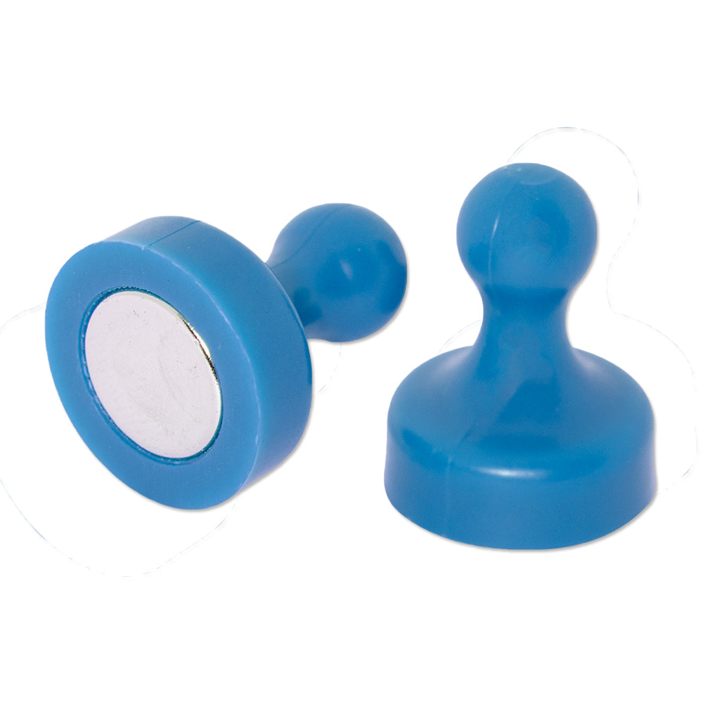 Blue Pin Whiteboard Magnets - 19mm diameter x 25mm | 6 PACK