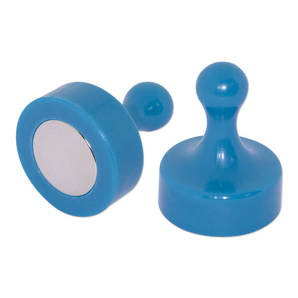 Blue Pin Whiteboard Magnets - 29mm diameter x 38mm | 4 PACK