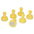 Yellow Pin Whiteboard Magnets - 19mm diameter x 25mm | 6 PACK