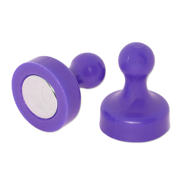 Purple Pin Whiteboard Magnets - 19mm diameter x 25mm | 6 PACK