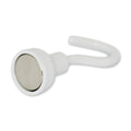 White Hook Magnet | Neodymium Pot Magnet with Threaded Hook - 12mm (D) x 30mm (H)