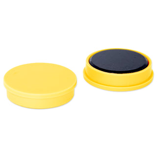 Ferrite Whiteboard Button Magnet 30mm x 7mm - Yellow