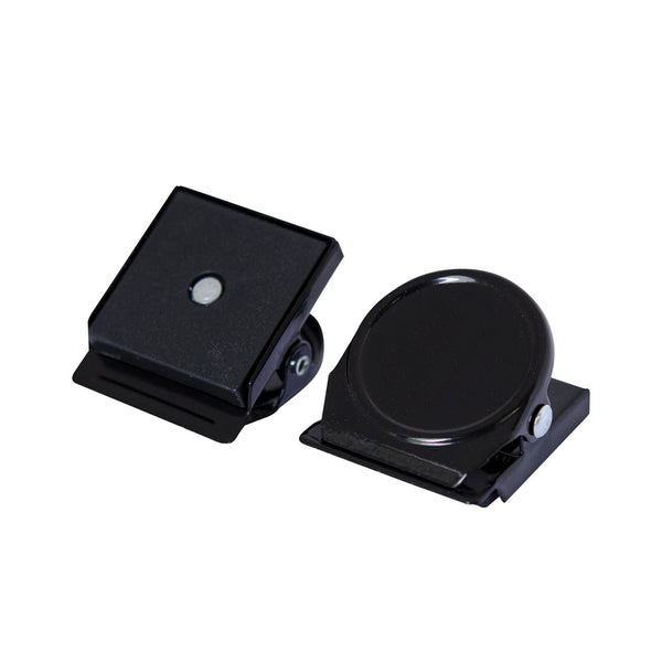 Black Square Round Memo Clip Magnet | 30mm