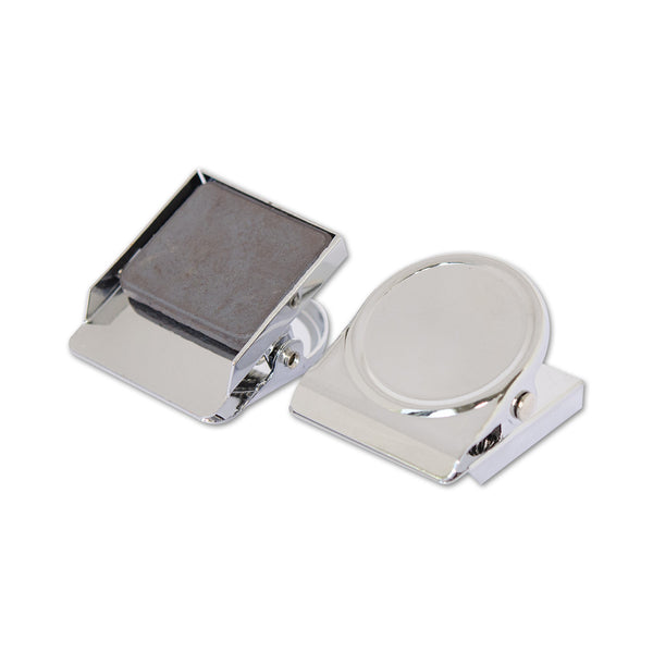 Chrome Square Round Memo Clip Magnet | 30mm