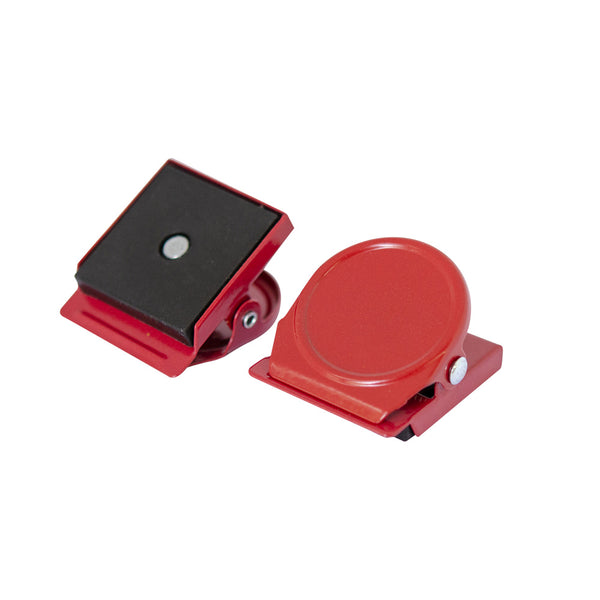 Red Square Round Memo Clip Magnet | 30mm