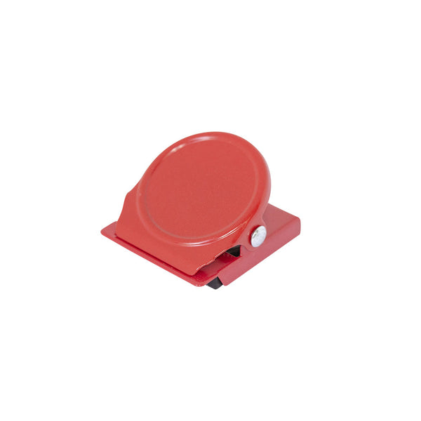 Red Square Round Memo Clip Magnets | 30mm | 10 Pack