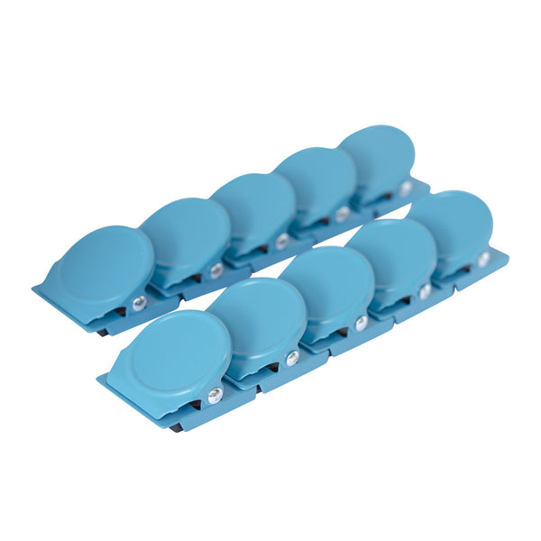 Teal Blue Square Round Memo Clip Magnets | 30mm | 10 Pack