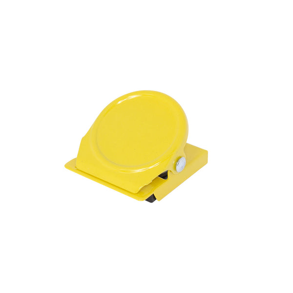 Yellow Square Round Memo Clip Magnets | 30mm | 10 Pack