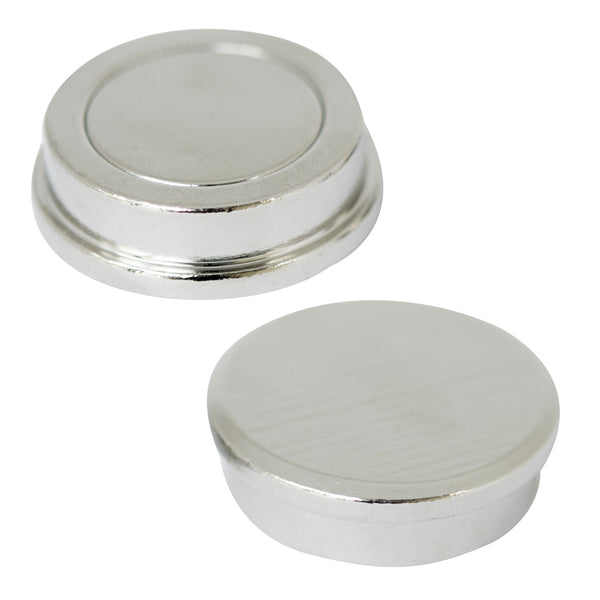 Steel Capped Neodymium Holding Pot Magnet - 30mm (D) x 9mm (H) | Nickel Plated