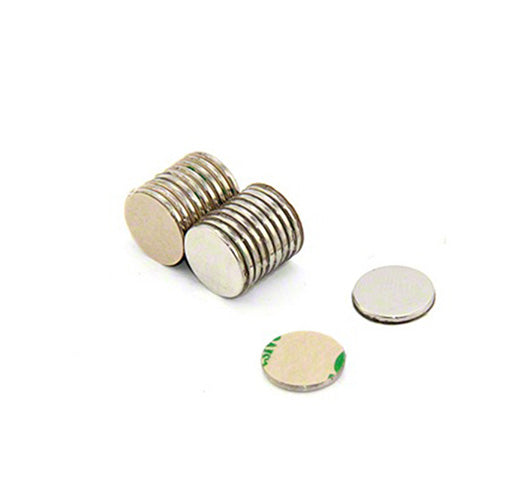 Self-Adhesive Neodymium Disc Magnets - 10mm x 1mm | N35 | NORTH SOUTH PAIR