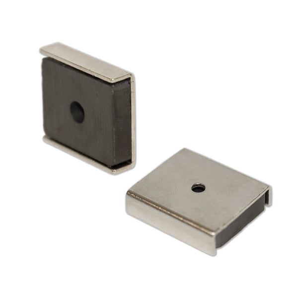 U Channel Ferrite Block Magnet - 25.4mm x 22.3mm x 6.3mm with 3.175mm hole