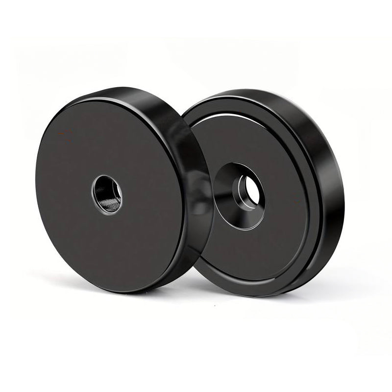 Neodymium Countersunk Pot Magnet | D25mm x 8mm | Rust-Resistant Black Epoxy Coating