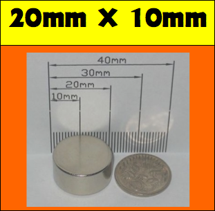Neodymium Disc Magnet - 20mm x 10mm | N45H | High Temperature ≤120ºC