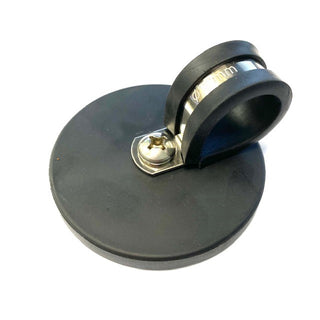 Rubber Coated Neodymium Pot Magnet - D66mm x 40mm with Rubber-Lined P-Clamp