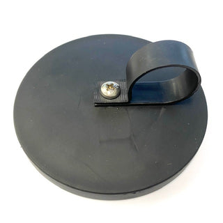 Rubber Coated Neodymium Pot Magnet - Diameter 88mm x 35mm with Nylon P Clamp