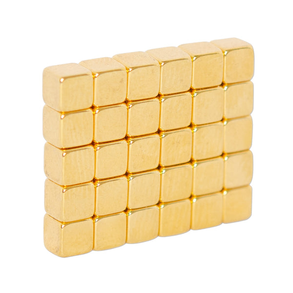 Neodymium Block Magnet - 3.175mm x 3.175mm x3.175mm N52 | Gold Coating