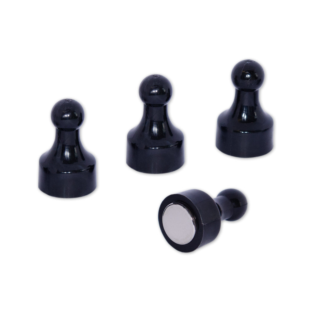 Black Pin Whiteboard Magnets - 12mm diameter x 22mm | 12 PACK