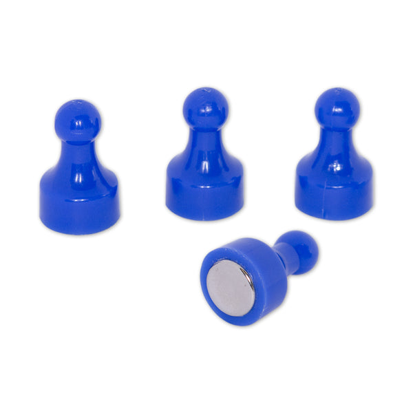 Blue Pin Whiteboard Magnets - 12mm diameter x 22mm | 12 PACK