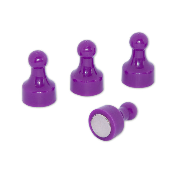 Purple Pin Whiteboard Magnets - 12mm diameter x 22mm | 12 PACK