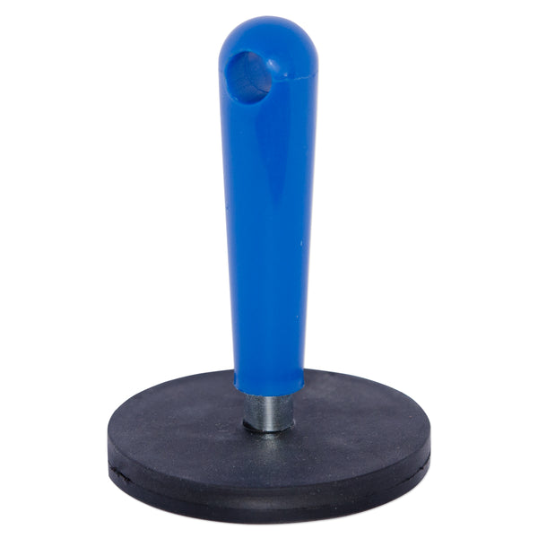 Neodymium Rubber Coated Female Thread Pot Magnet with Blue Handle | 66mm dia. x 92mm