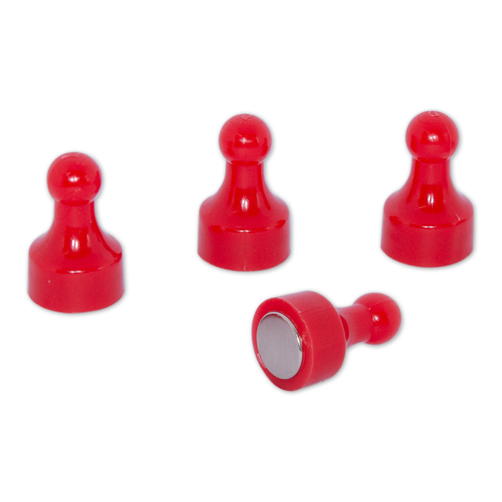 Red Pin Whiteboard Magnets - 12mm diameter x 22mm | 12 PACK