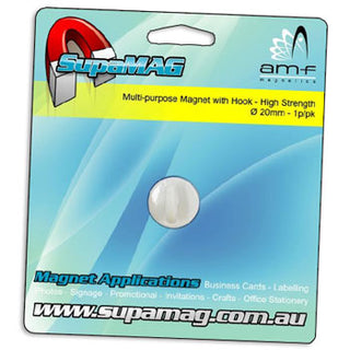 Magnetic with Hook - Disc High Strength 20mm Diam